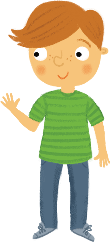 Illustration: Boy waving