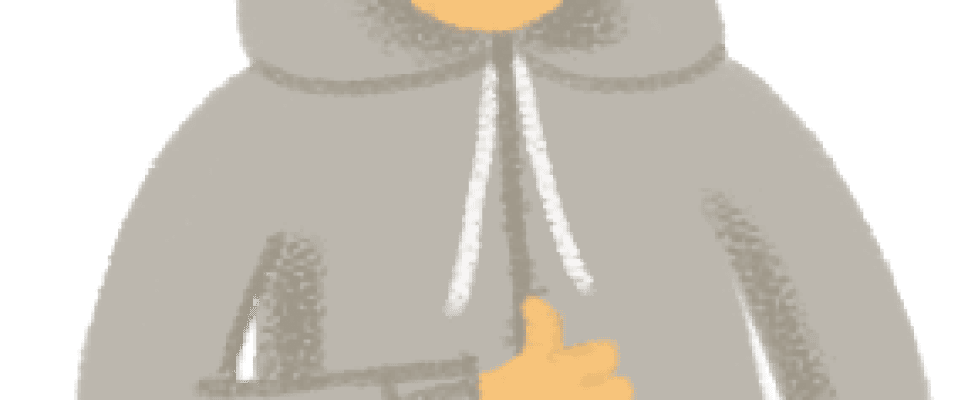 Illustration: boy wearing hoodie top