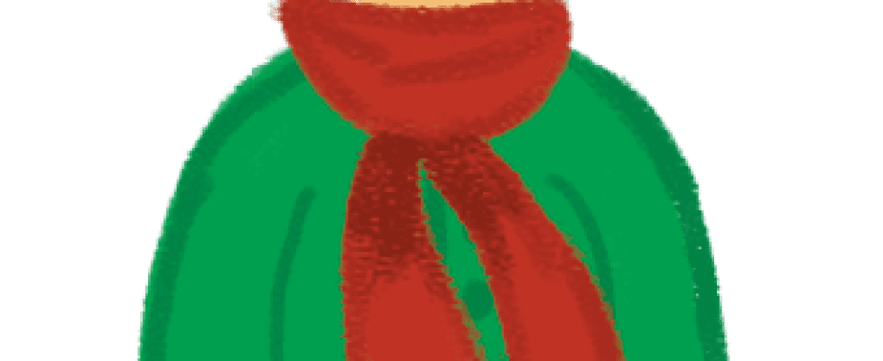 Illustration: Boy wearing hat, scarf and warm jacket