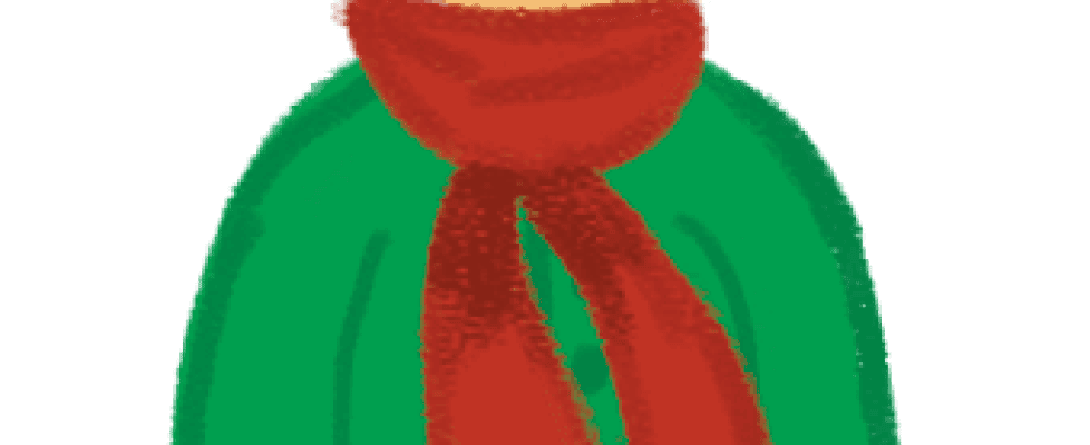 Illustration: Boy wearing hat, scarf and warm jacket
