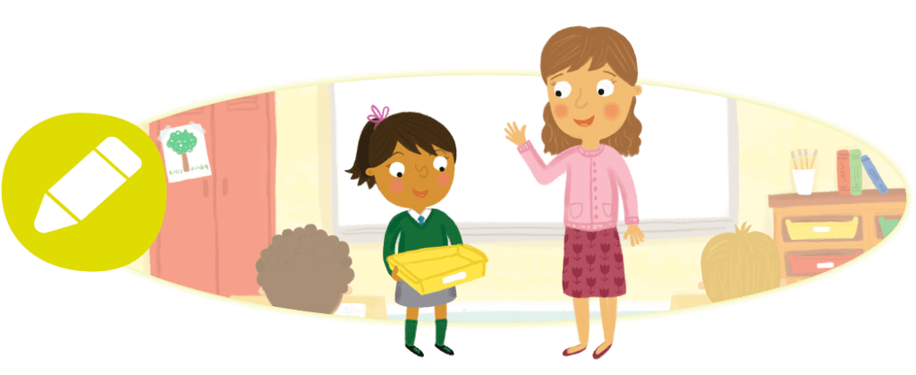 Teacher and pupil in class