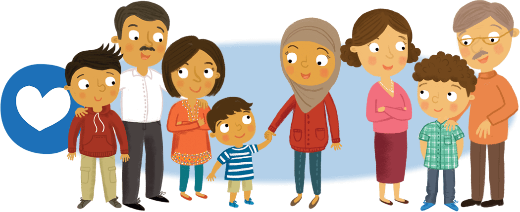 Illustration of family groups