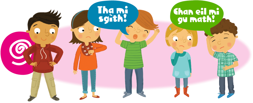 Kids indicating different feelings