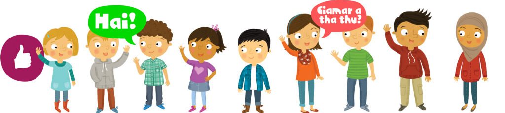 Illustration: Kids introducing each other