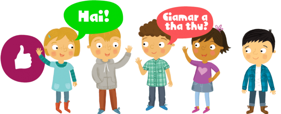 Illustration: Kids introducing each other
