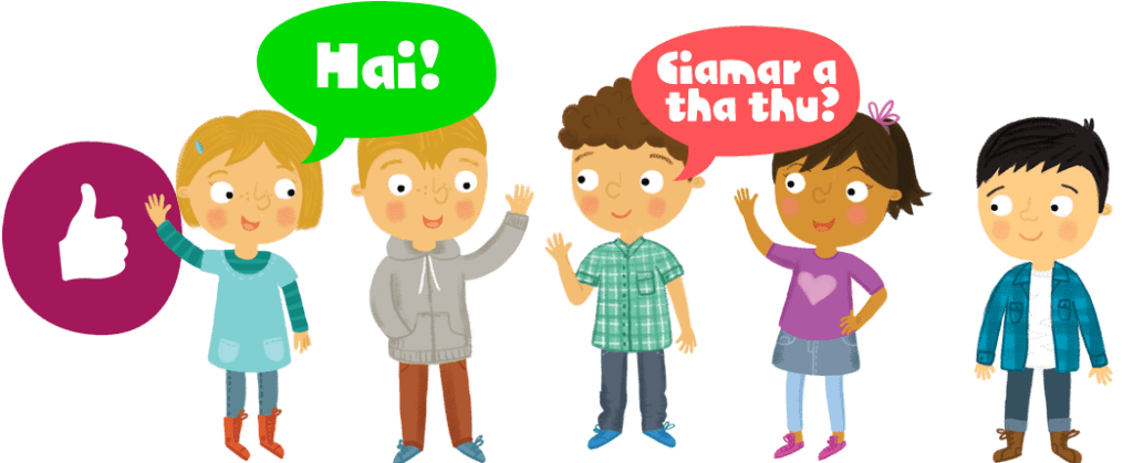 Illustration: Kids introducing each other