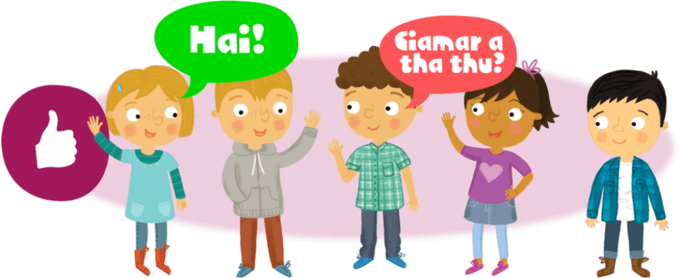 Illustration: Kids introducing each other