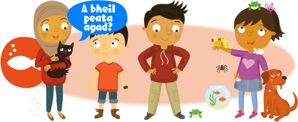 Illustration: Kids with pets
