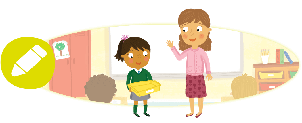 Teacher and pupil in class