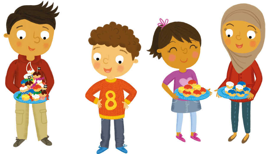 Illustration: Kids at a birthday party