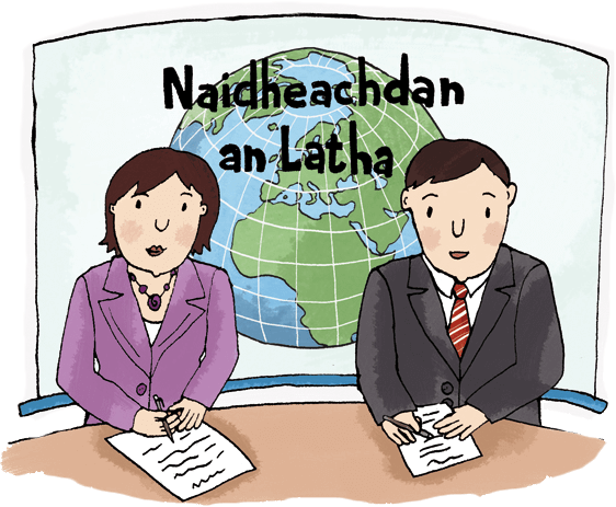 Illustration: Newsreaders with title - News of the Day